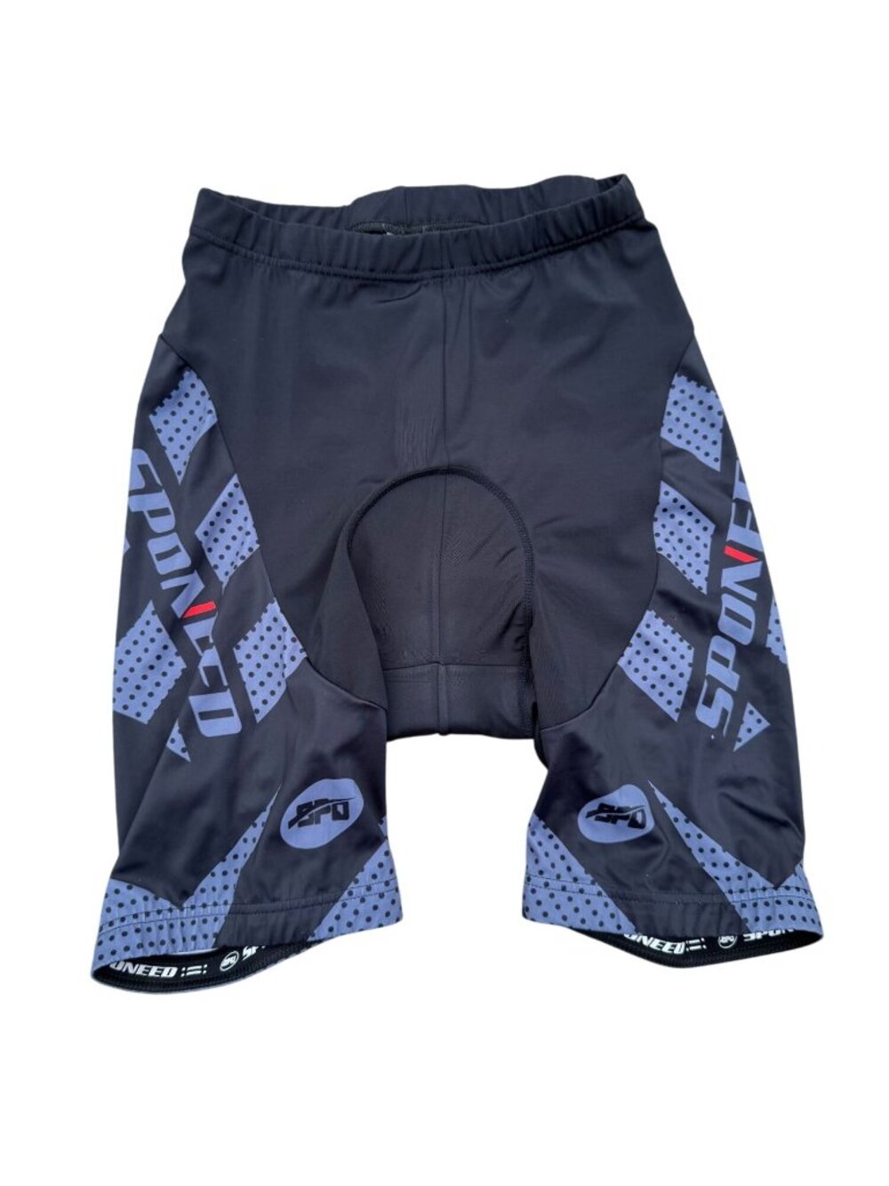 Spondo Men's Padded Cycling Shorts Black/Gray Polka Dot Lightweight